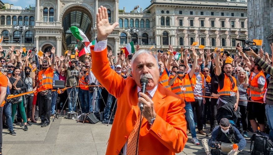 Protestele “Vestelor Portocalii” din Italia: “Coronavirusul nu există!”