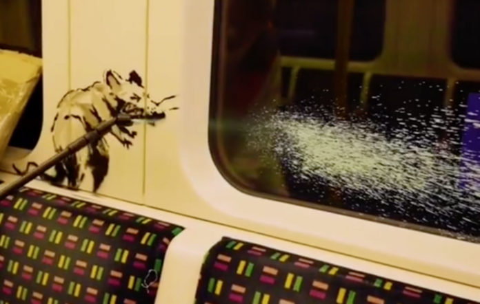 Artistul Banksy îți arată cum se împrăștie coronavirusul în metroul londonez