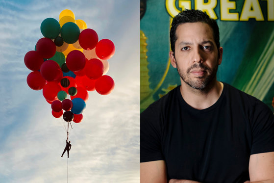5 km deasupra Pământului. Iluzionistul David Blaine zboară astăzi, agățat de baloane cu heliu. Cascadorie live