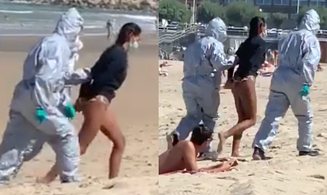 VIDEO| Femeie bolnavă de Covid, arestată după ce a încălcat carantina și a mers la surf. Măsuri dure aplicate de spanioli
