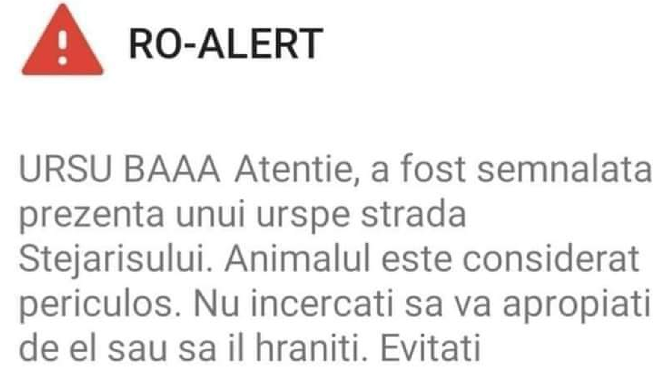 Mesaj oficial de avertizare al ISU Brașov: „Ursu’ băăă. Atenție”. Operatorii sunt cercetați disciplinar